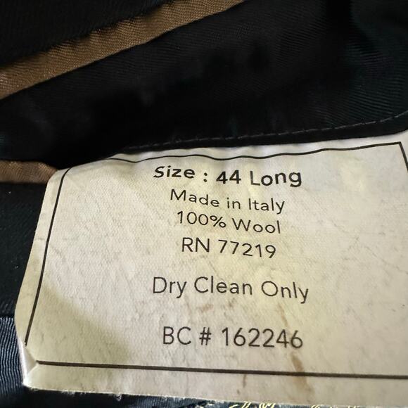 Pronto Uomo Men 44L Blazer Sport Coat Black Italy Super 120s Lanifico Rodina - Picture 7 of 11